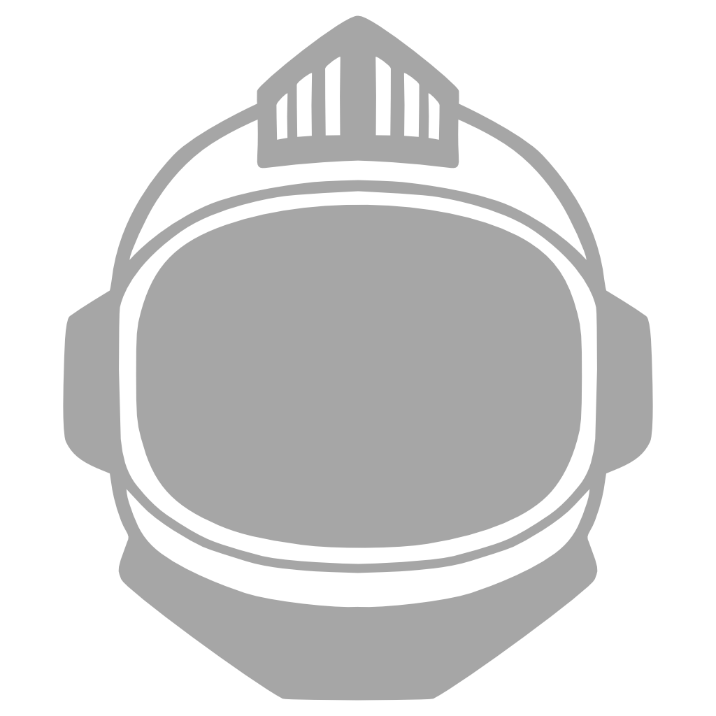 Gray outline of an astronaut helmet on a transparent background
