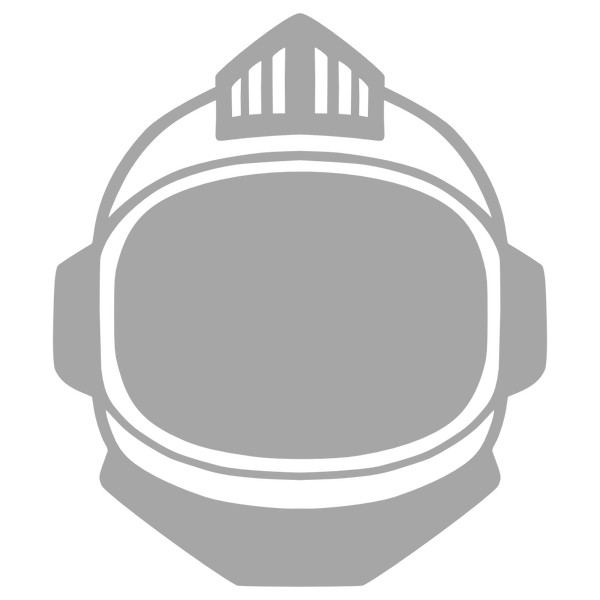 Gray outline of an astronaut helmet on a transparent background